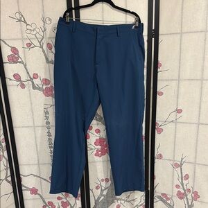 Adidas Blue Dress Pants Straight-Leg Tailored